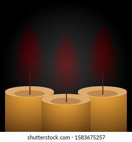 Stylish yellow candle vector design illustration isolated