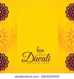 fondo diwali amarillo elegante con espacio de texto