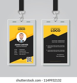 Stylish Yellow ID Card Design Template
