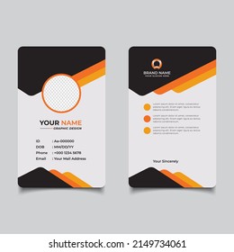 Plantilla de diseño de tarjeta de identificación amarilla de estilo