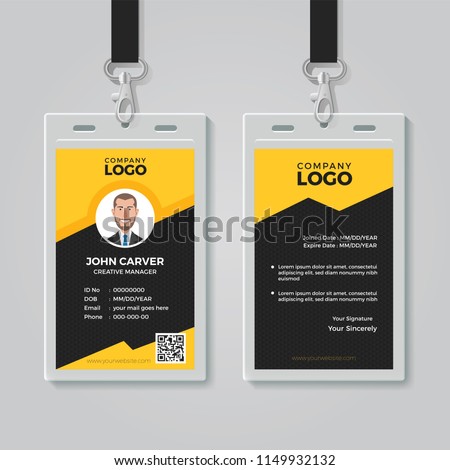 Stylish Yellow ID Card Design Template
