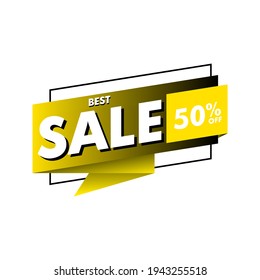 Stylish yellow sale banner design