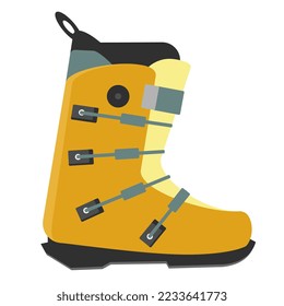 Stylish yellow snowboard boot with gray bindings