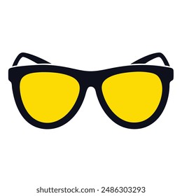 stylish yellow sunglasses vector illustration art