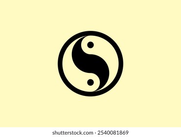 stylish yin and yang logotype based on letter S