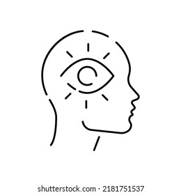 Stylish yoga themed icon on white background. Selfcare, Meditation, Mental health, Healthy lifestyle, psychology, alternative therapy. Brain and mind 