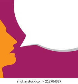 stylish young man's face announcing offer, sale - concept vector. This graphic also represents people marketing products, talking loud, commercial advertisement