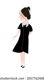 Stylish young women dressed in trendy clothes. Set of fashionable casual and formal outfits. Bundle of cute girl hipsters or trendsetters. Flat cartoon colorful vector illustration.
