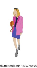 Stylish young women dressed in trendy clothes. Set of fashionable casual and formal outfits. Bundle of cute girl hipsters or trendsetters. Flat cartoon colorful vector illustration.