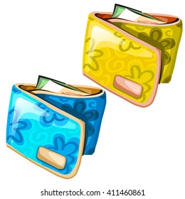 Stylish youth bright purse. Vector illustration.