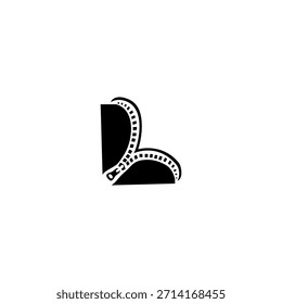 Stylish zipper line forming a unique alphabet mark. Ideal for clothing brands, tailor shops, fashion labels, and modern apparel identity.