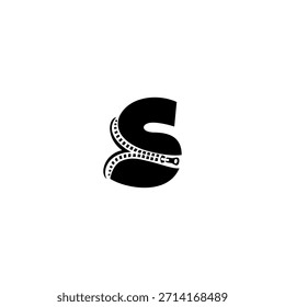 Stylish zipper line forming a unique alphabet mark. Ideal for clothing brands, tailor shops, fashion labels, and modern apparel identity.
