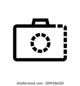 Stilvoll gestaltetes Kamerasymbol. Einzigartige Vektorgrafik über Fotografie.