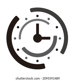 Stylishly designed clock icon. A vector icon perfect for representing time.