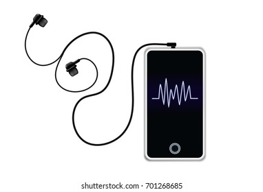 stylish,modern MP3 player with earphones