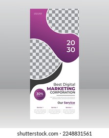 Stylist Corporate Business Roll Up or Pull Up Banner Stand Display Template Design for Presentation, Advertisement, Infographics