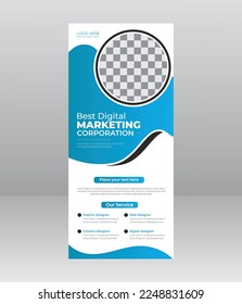 Stylist Corporate Business Roll Up or Pull Up Banner Stand Display Template Design for Presentation, Advertisement, Infographics
