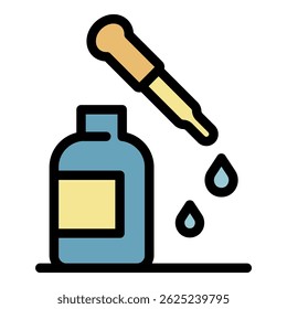 Stylist dropper icon. Outline stylist dropper vector icon color flat isolated