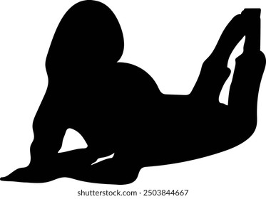 a stylist fashion woman lay down with a stylish pose, , vector silhouette