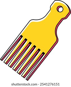 Stylist Hair Fork Comb Illustration