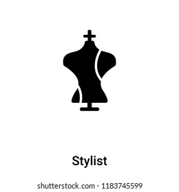 Stylist icon vector isolated on white background, logo concept of Stylist sign on transparent background, filled black symbol