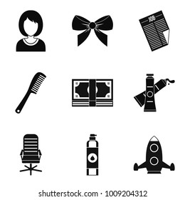Stylist icons set. Simple set of 9 stylist vector icons for web isolated on white background