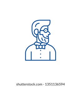 Stylist line icon concept. Stylist flat  vector symbol, sign, outline illustration.