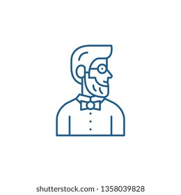 Stylist line icon concept. Stylist flat  vector symbol, sign, outline illustration.