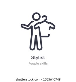 stylist outline icon. isolated line vector illustration from people skills collection. editable thin stroke stylist icon on white background