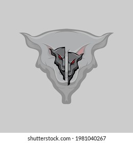 stylist wolves on grey background