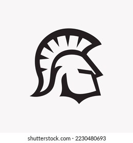 A stylistic and clean interpretation of a spartan helmet.