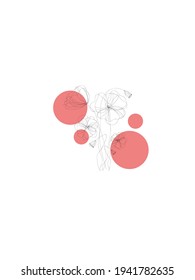 stylistic vector image of poppies, floral ornament