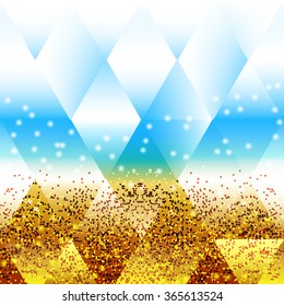 Stylization blur summer background beach sea sand and sunlight.Faceted effect