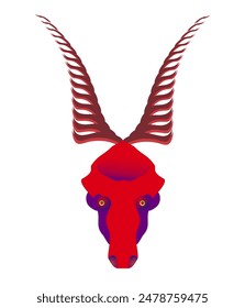 Stylization of the deer's head. Lucifer, the devil.