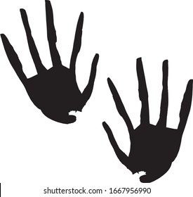 Stylization drawing of a man’s handprint. Stress. The crisis. Vector illustration