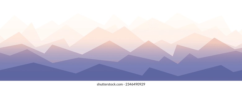Stylization of a mountain landscape, seamless border, 3D imitation, banner