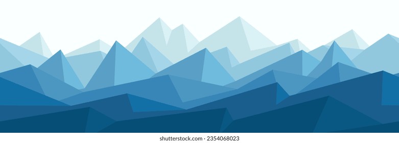 Stylization of a mountain landscape, seamless border, 3D imitation, banner