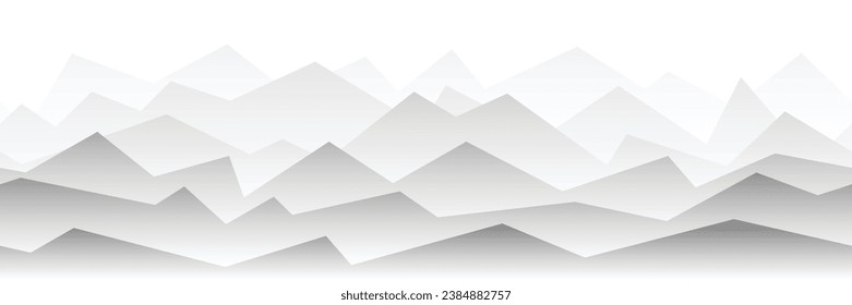 Stilisierung einer Berglandschaft, nahtlose Grenze, Banner, Grautönen