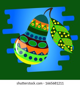 stylization pear abstraction pattern decoration children`s vector illustration vector
