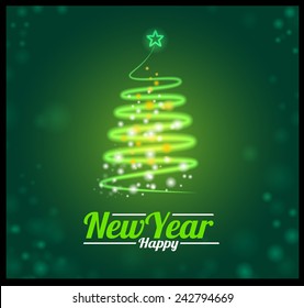 Stylization vector Christmas tree using glow effect