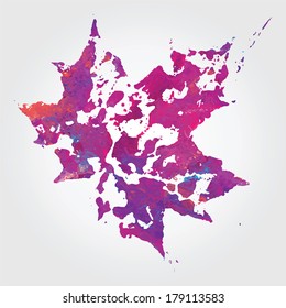 Stylization vector tree leaf illustration with color elements