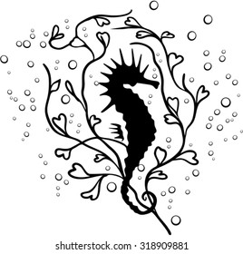 Stylize Sea creature sea horse vector design