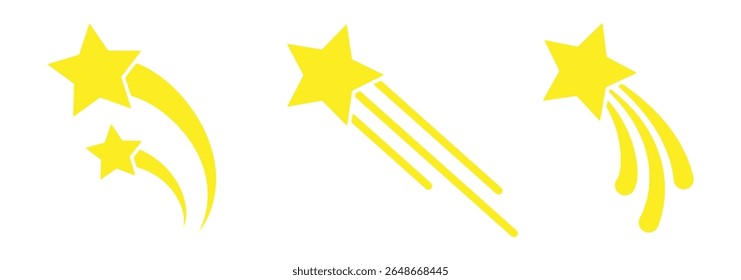 Stylize star with a streak of line. shooting star. shooting star icon.