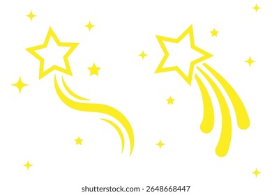 Stylize star with a streak of line. shooting star. shooting star icon.