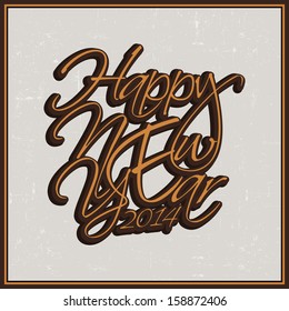 Stylize text Happy New Year on vintage grey background, can be use as flyer, banner or poster. 