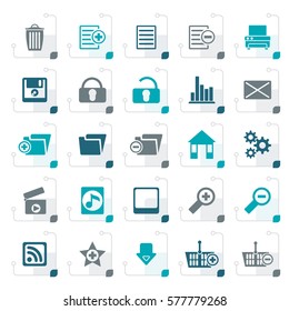 Stylized 25 Detailed Internet Icons - Vector Icon Set