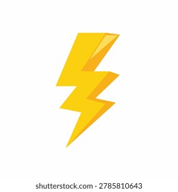 A stylized 3D isometric yellow lightning bolt symbol representing power energy or electricity