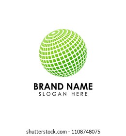 Stylized 3D Spherical Surface. Digital Globe Icon. This Logo Is Suitable For Global Company, World Technologies And Media And Publicity Agencies