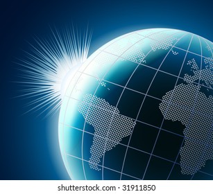 Stylized 3D vector globe