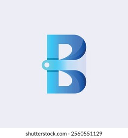 A stylized, 3D-rendered capital letter "B" in vibrant shades of blue, perfect for branding or corporate identity projects.